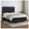 vidaXL Sommier à lattes de lit et matelas et LED Noir 140x190 cm Tissu