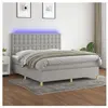 vidaXL Sommier à lattes de lit et matelas et LED Gris clair 180x200 cm