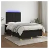 vidaXL Sommier à lattes de lit et matelas et LED Noir 120x200 cm Tissu