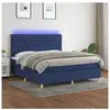 vidaXL Sommier à lattes de lit et matelas et LED Bleu 180x200 cm Tissu