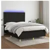 vidaXL Sommier à lattes de lit et matelas et LED Noir 140x190 cm Tissu