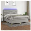 vidaXL Sommier à lattes de lit et matelas et LED Gris clair 180x200 cm