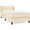 vidaXL Sommier à lattes de lit avec matelas Crème 90x200 cm Tissu