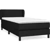 vidaXL Sommier à lattes de lit avec matelas Noir 90x190 cm Tissu