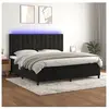 vidaXL Sommier à lattes de lit matelas et LED Noir 200x200 cm Velours