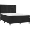 vidaXL Sommier à lattes de lit matelas et LED Noir 140x190 cm Velours