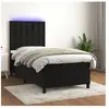 vidaXL Sommier à lattes de lit matelas et LED Noir 90x200 cm Velours