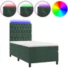 vidaXL Sommier à lattes de lit matelas et LED Vert foncé 140x200 cm