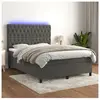 vidaXL Sommier à lattes de lit matelas et LED Gris foncé 140x190 cm