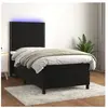 vidaXL Sommier à lattes de lit avec matelas LED Noir 90x200 cm Velours