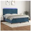 vidaXL Sommier à lattes de lit avec matelas LED Bleu foncé 160x200 cm