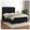 vidaXL Sommier à lattes de lit et matelas LED Noir 140x190 cm Velours