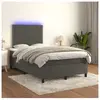 vidaXL Sommier à lattes de lit matelas et LED Gris foncé 120x200 cm