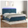 vidaXL Sommier à lattes de lit avec matelas LED Bleu foncé 200x200 cm