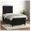 vidaXL Sommier à lattes de lit avec matelas LED Noir 90x190 cm Velours