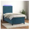 vidaXL Sommier à lattes de lit avec matelas et LED Bleu foncé 90x200cm