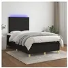 vidaXL Sommier à lattes de lit et matelas et LED Noir 120x200 cm Tissu