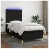 vidaXL Sommier à lattes de lit et matelas et LED Noir 90x200 cm Tissu