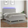 vidaXL Sommier à lattes de lit et matelas et LED Gris clair 180x200 cm