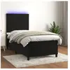 vidaXL Sommier à lattes de lit avec matelas LED Noir 90x200 cm Velours