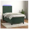 vidaXL Sommier à lattes de lit matelas LED Vert foncé 90x200cm Velours