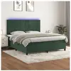 vidaXL Sommier à lattes de lit matelas et LED Vert foncé 180x200 cm