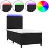 vidaXL Sommier à lattes de lit avec matelas LED Noir 90x200 cm Velours