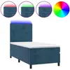 vidaXL Sommier à lattes de lit matelas LED Bleu foncé 80x200cm Velours