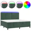 vidaXL Sommier à lattes de lit matelas et LED Vert foncé 200x200 cm
