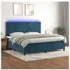 vidaXL Sommier à lattes de lit matelas et LED Bleu foncé 200x200 cm
