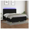 vidaXL Sommier à lattes de lit et matelas et LED Noir 180x200 cm Tissu