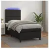 vidaXL Sommier à lattes de lit avec matelas et LED Noir 100x200 cm