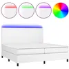 vidaXL Sommier à lattes de lit avec matelas et LED Blanc 200x200 cm