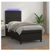 vidaXL Sommier à lattes de lit avec matelas et LED Noir 90x190 cm