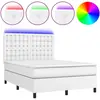 vidaXL Sommier à lattes de lit avec matelas et LED Blanc 200x200 cm
