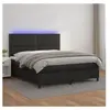 vidaXL Sommier à lattes de lit avec matelas et LED Noir 180x200 cm