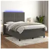 vidaXL Sommier à lattes de lit avec matelas LED Gris foncé 140x190 cm