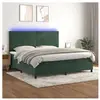 vidaXL Sommier à lattes de lit avec matelas LED Vert foncé 200x200 cm