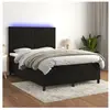 vidaXL Sommier à lattes de lit avec matelas LED Noir 140x190cm Velours