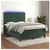vidaXL Sommier à lattes de lit avec matelas LED Vert foncé 140x190 cm