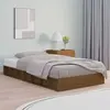 vidaXL Cadre de lit Marron miel 75x190 cm Petit simple Bois massif