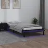 vidaXL Cadre de lit à LED noir 75x190 cm petit simple bois massif
