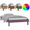 vidaXL Cadre de lit à LED marron miel 90x190 cm simple bois massif