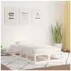 vidaXL Cadre de lit Blanc 90x200 cm Bois massif