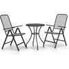 vidaXL Ensemble à manger de jardin 3 pcs Maille Métal Anthracite