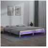 vidaXL Cadre de lit à LED sans matelas 140x200 cm bois massif