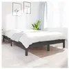 vidaXL Cadre de lit Gris 150x200 cm Bois de pin massif Très grand