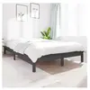 vidaXL Cadre de lit Gris 140x190 cm Bois de pin massif