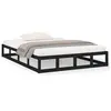 vidaXL Cadre de lit Noir 140x190 cm Bois massif