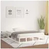 vidaXL Cadre de lit Blanc 120x190 cm Petit double Bois massif
